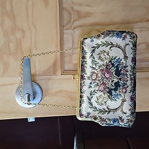 Vintage tapestry clutch